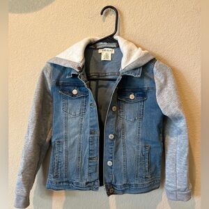 Denim/hoodie jacket combo